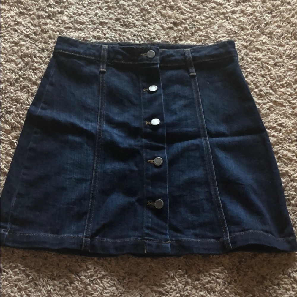Button down denim skirt